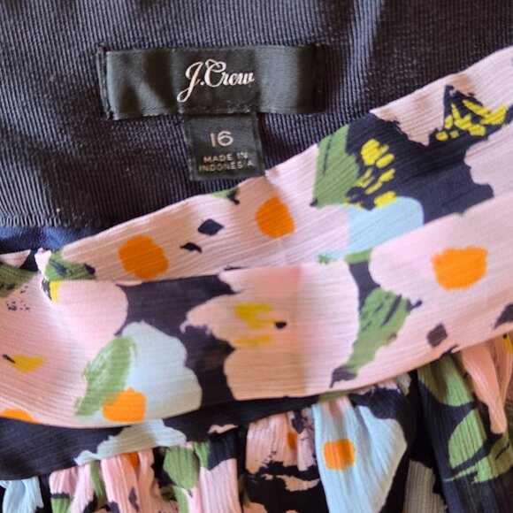 J. Crew Women's Plus Size 16 Floral Chiffon Maxi Skirt with Pockets EUC - Picture 2 of 4